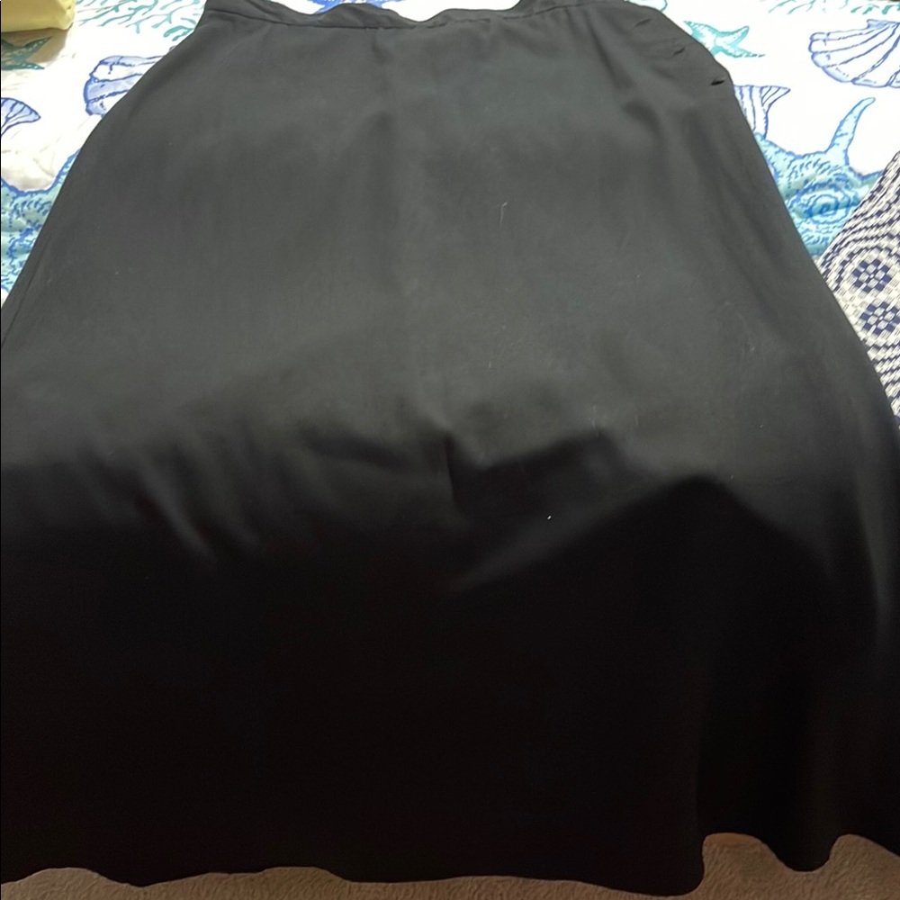 Black Midi A-Line Skirt for Work